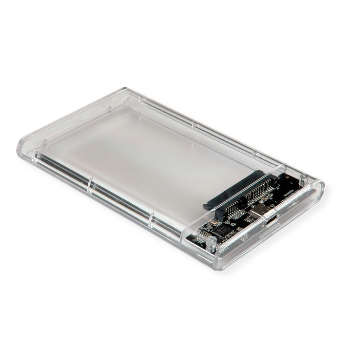 Carcasa HDD/SSD externa, Value, 2.5, SATA 6.0 Gbit/s, USB 3.2 Gen 1, Tip C, Transparent