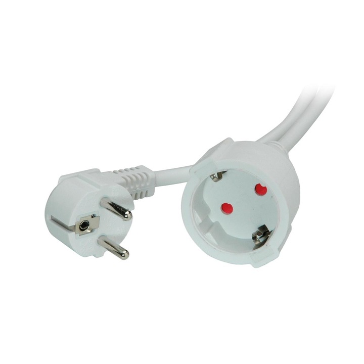 Удължителен кабел, стойност, 5 м, бял