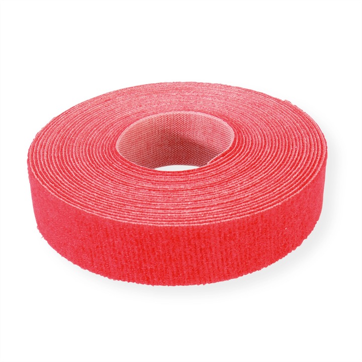 Banda cu scai, Velcro, 25 m, Rosu