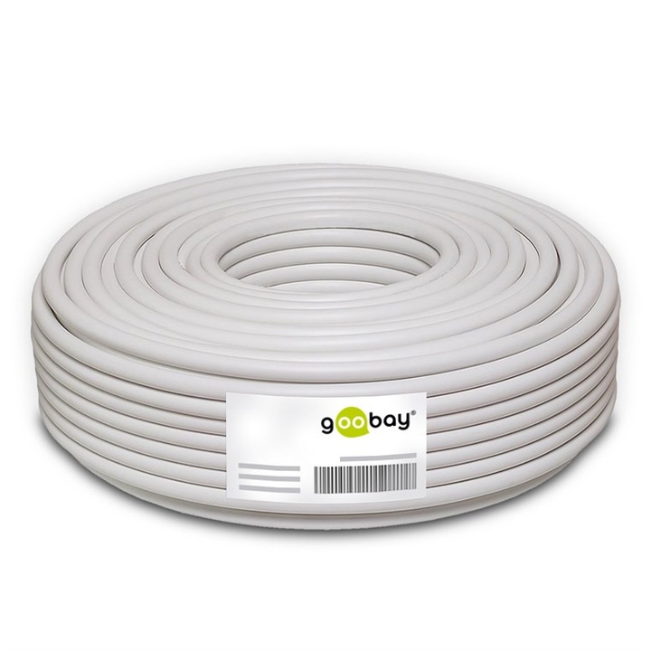 Cablu difuzor, Goobay, 50m, 2x2.5mm², alb