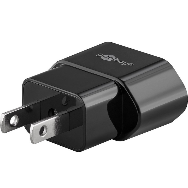 USA/Japán hálózati adapter, Goobay, fekete