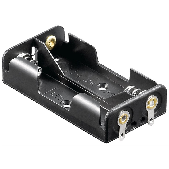 Conector baterii, 2 locuri, Negru