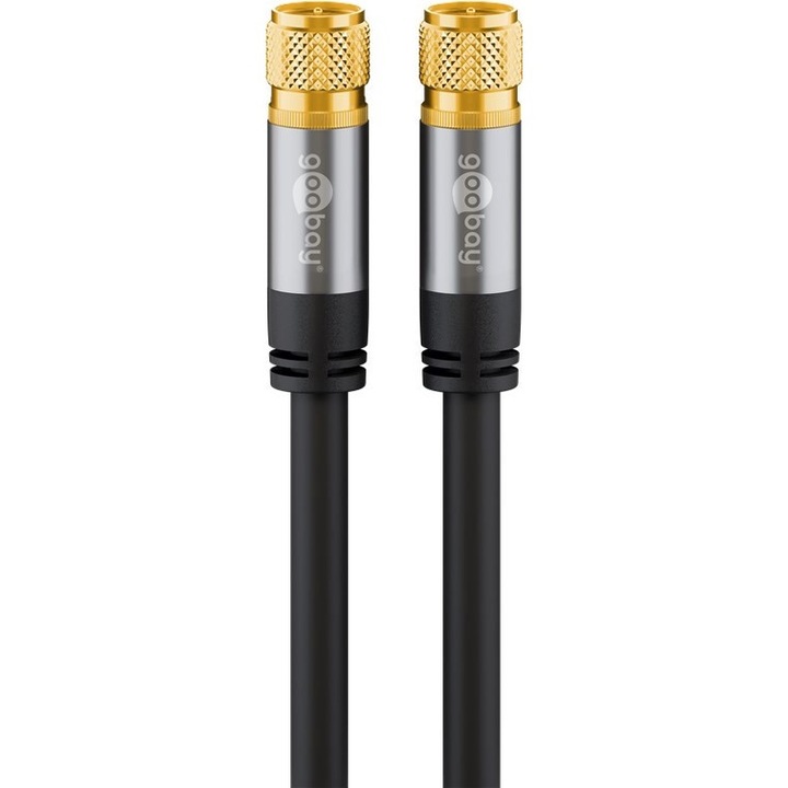 Кабел за сателитна антена, Goobay, Мед, Високочестотни сигнали, 1 м, Многоцветен