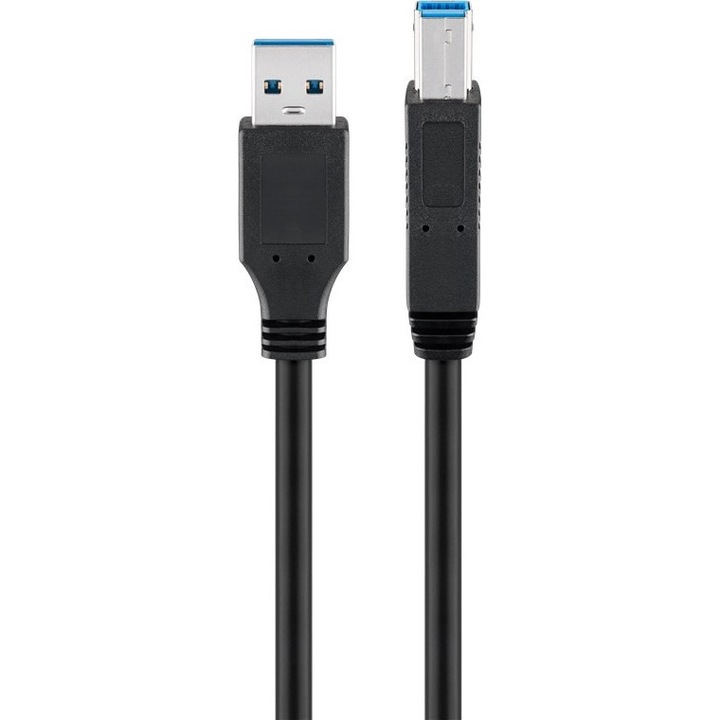 Cablu de date USB 3.0 Superspeed, negru, 0.25m