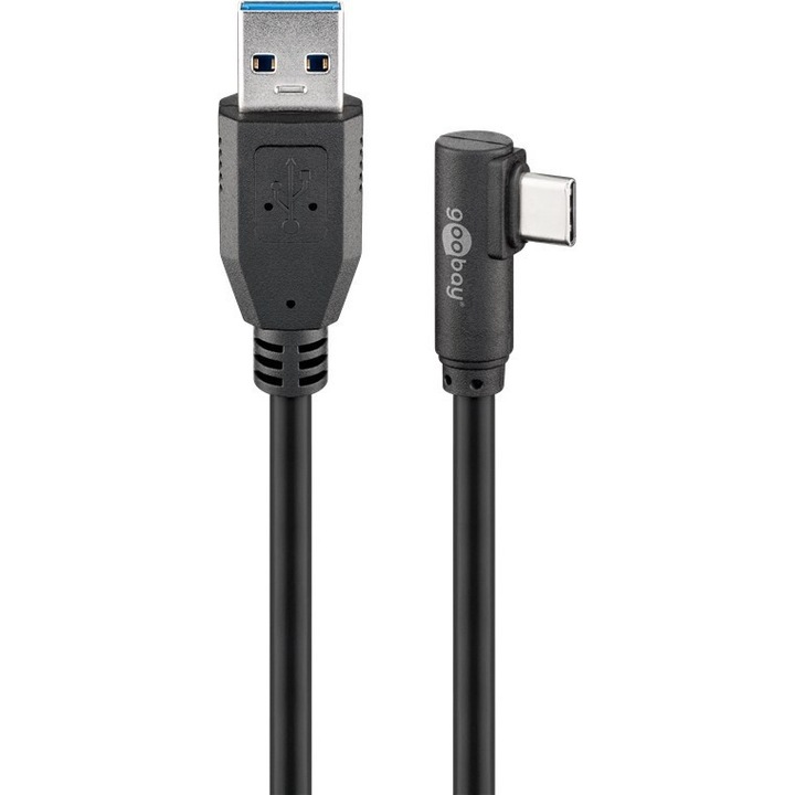 USB-C - USB-A 3.0 кабел за данни, Goobay, черен, 1,5 м