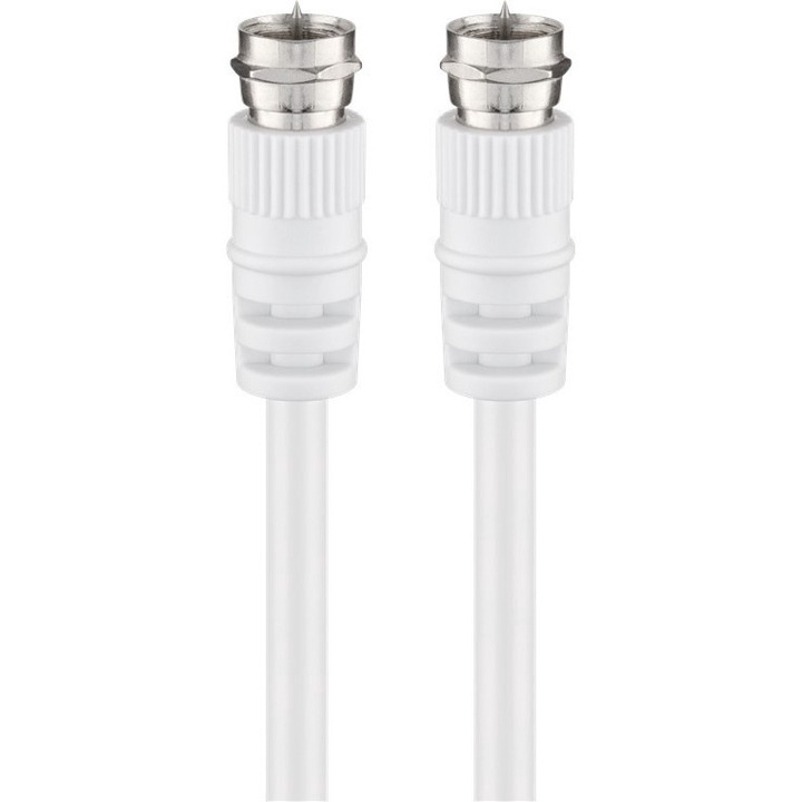 Goobay SAT кабел, двойно екраниране, 70 dB, 10 м, бял