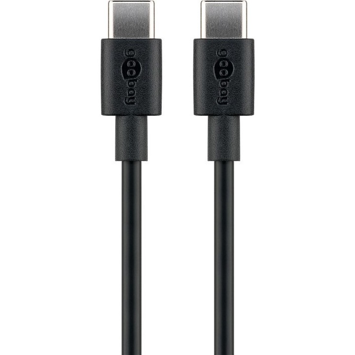 Cablu de date si incarcare USB-C, Goobay, sincronizare Hi-Speed, negru, 0.5m