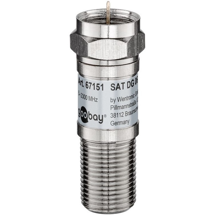 Атенюатор на сигнала, Goobay, 6 dB, 5 MHz – 2300 MHz, сребрист