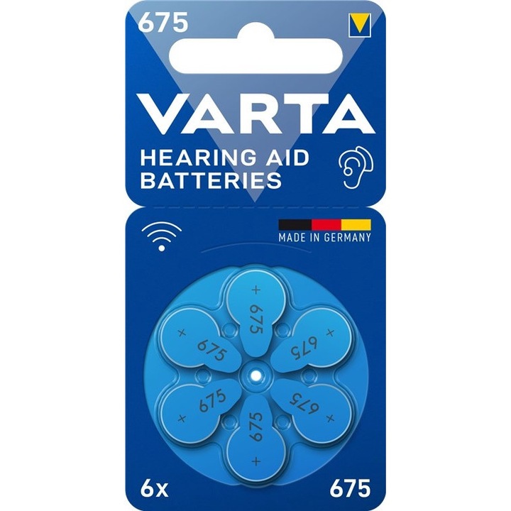 Varta, PR44/675 elem készlet hallókészülékekhez, 1,45V, Ezüst, 6 db