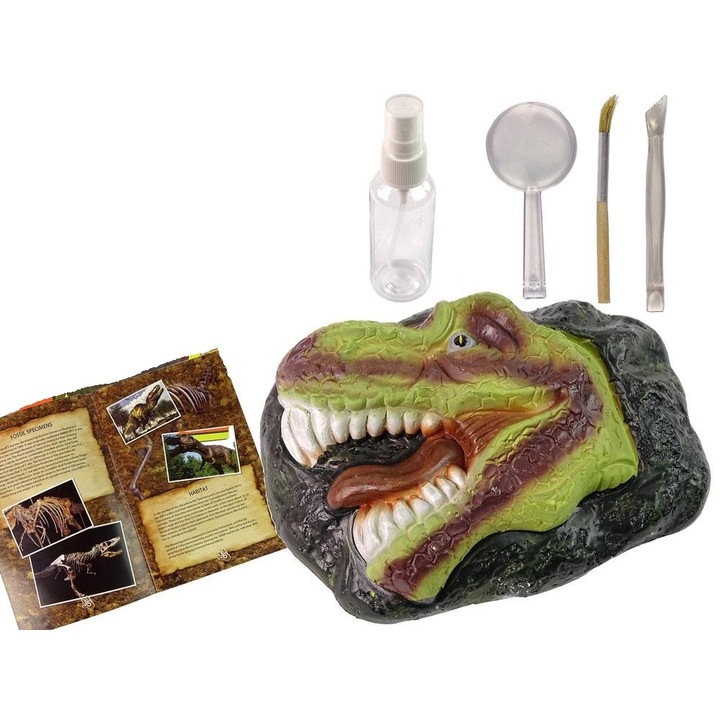 Set arheologic, Leantoys, 6 ani, multicolor, model dinozaur Tyrannosaurus