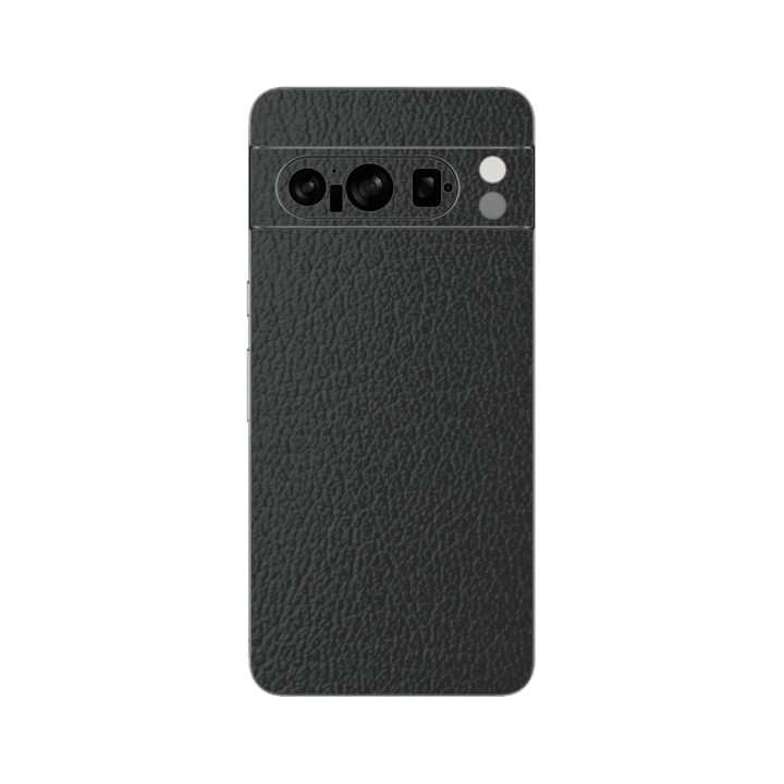 Folie Protectie iSkinz pentru Google Pixel 8 Pro - Piele Neagra, Simple Cut, Skin Adeziv, Cover pentru Carcasa Spate