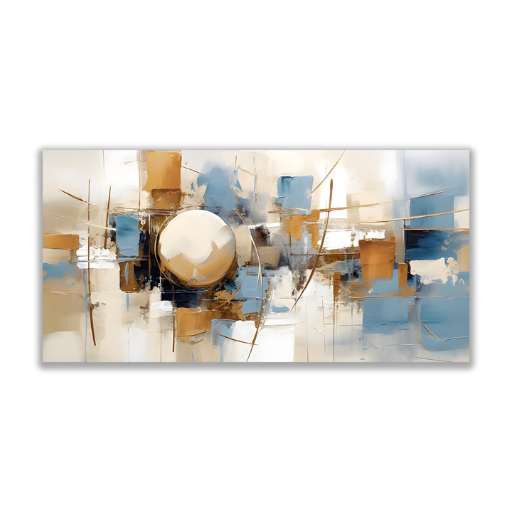 Първокласна картина на платно, LuxCanva® A1389, Сфера, 70 X 140 CM, 100% памучно платно 400g/m2, Дървена рамка, Всекидневна, Вселена, Декоративна, Модерно изкуство, Спалня, Живи цветове
