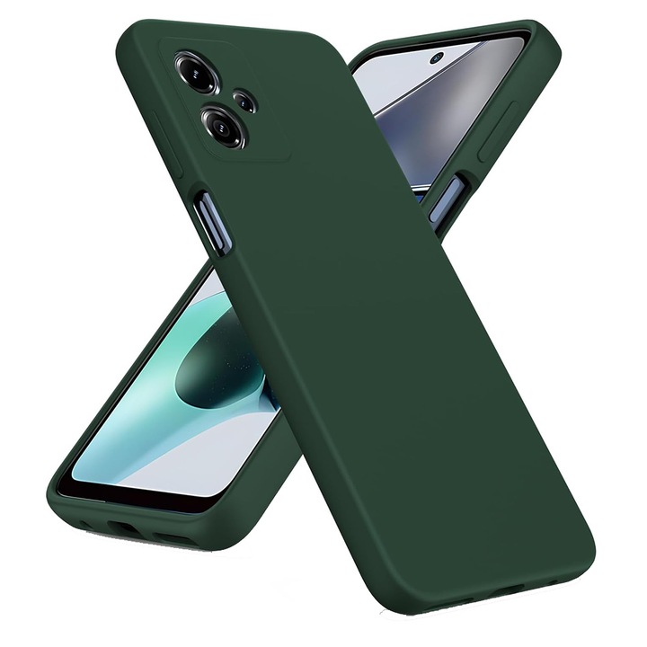 Калъф за телефон, съвместим с Motorola Moto G14, G-Tech, силиконов TPU, защита на камерата, матов външен вид, тъмнозелен
