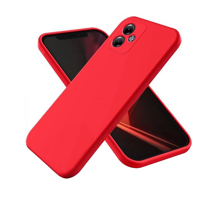 Калъф за телефон, съвместим с Motorola Moto G14, G-Tech, Silicon TPU, защита на камерата, матов външен вид, червен