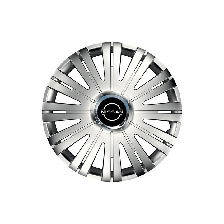Комплект от 4 капачки CREATIVE REY®, подходящи за 15 инчови джанти, за нов Nissan, активен модел с хромиран пръстен