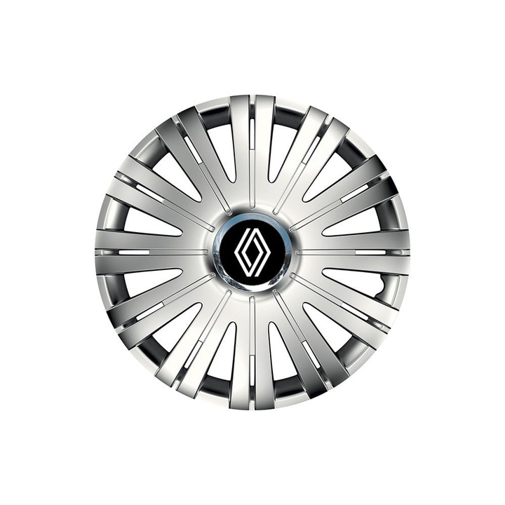 Комплект от 4 капачки CREATIVE REY®, подходящи за 15 инчови джанти, за ново Renault, модел Active Chrome