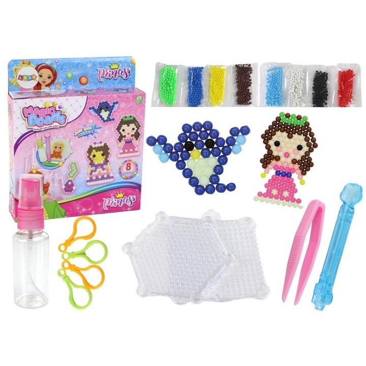 Комплект мъниста за занаяти, Leantoys, Disney Princess, Пластмасови, 5+, Многоцветни