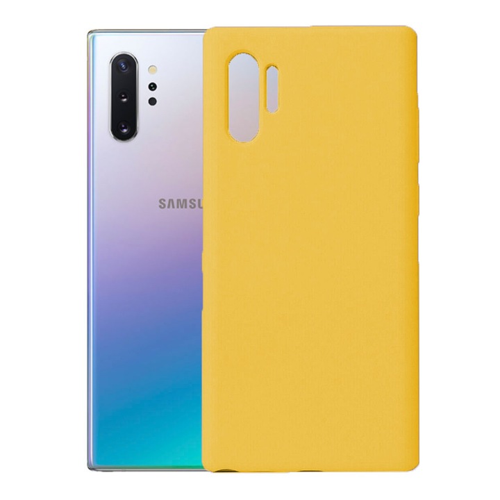 Защитен калъф, кадифена вътрешност, съвместим със Samsung Galaxy Note 10 Plus, FONIX BloomShield, силикон, повдигнати ръбове, тънък, жълт