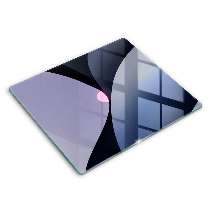 Dekoratív üveg, Wallfluent, Absztrakt formák, Lila, 60x52 cm