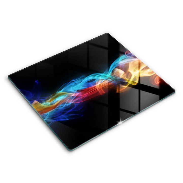 Dekoratív üveg, Wallfluent, Színes füst, Fekete, 60x52 cm