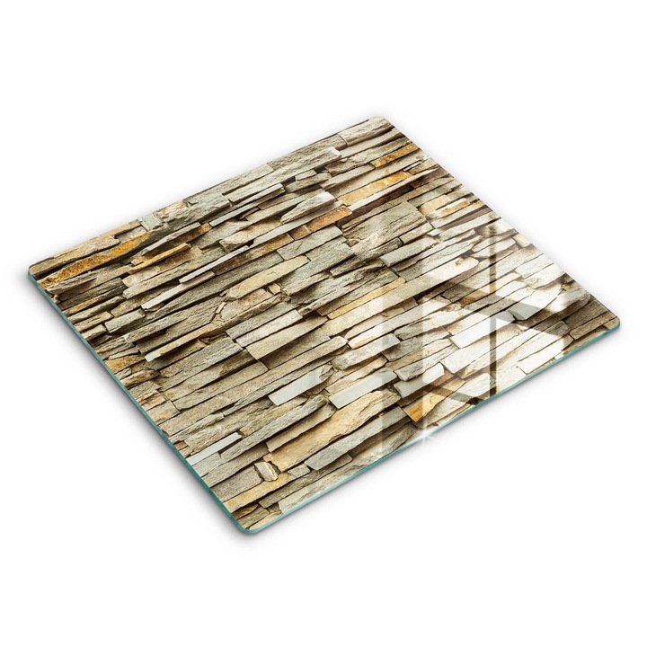 Dekoratív üveg, Wallfluent, Díszítő kövek, Bézs, 60x52 cm