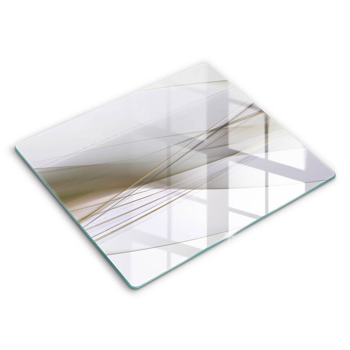 Dekoratív üveg, Wallfluent, Absztrakt vonalak tervezése, Szürke, 60x52 cm