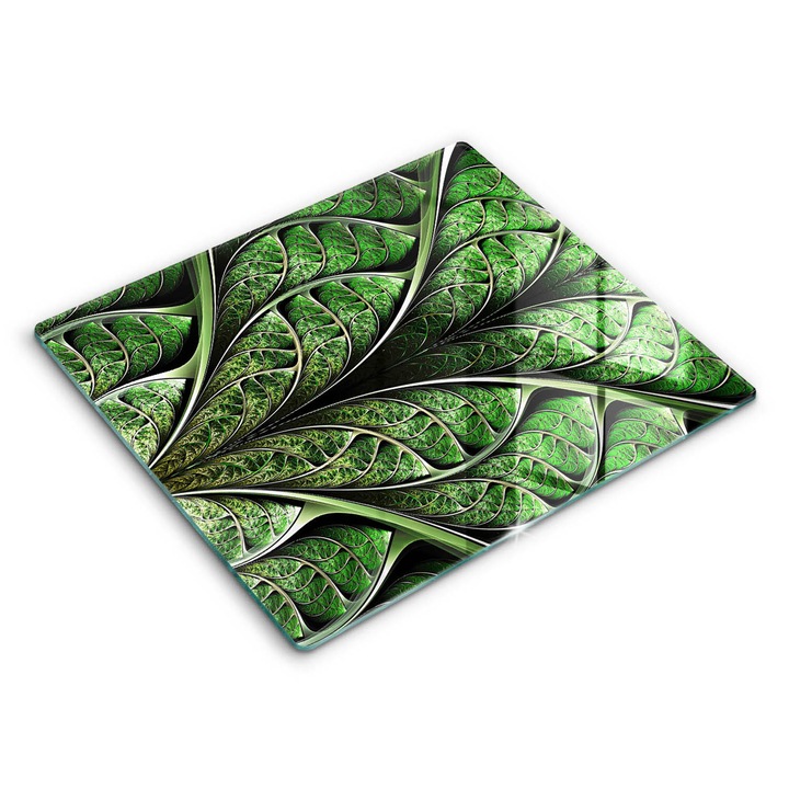 Dekoratív üveg, Wallfluent, A levélér szerkezete, Zöld, 60x52 cm