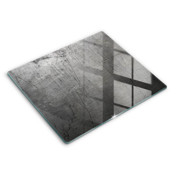 Dekoratív üveg, Wallfluent, Fém textúra, Ezüstszín, 60x52 cm