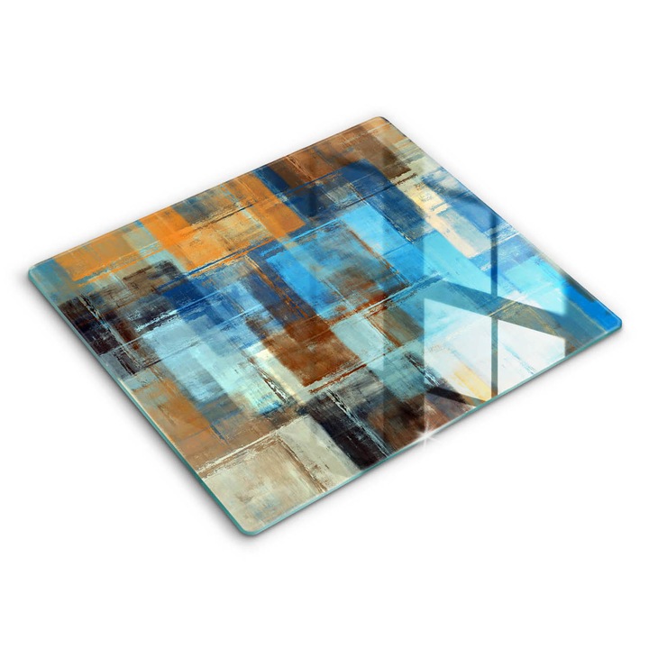 Dekoratív üveg, Wallfluent, Festett háttér, Kék, 60x52 cm