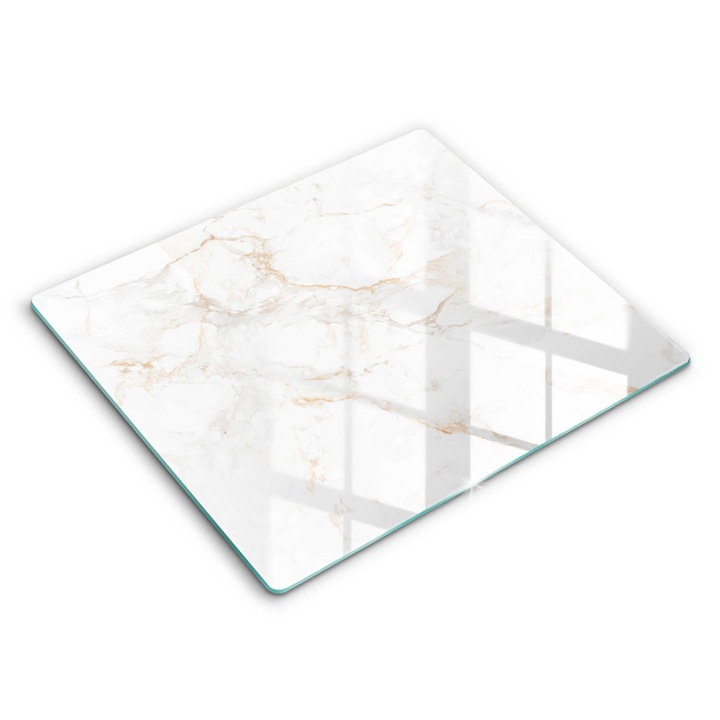 Dekoratív üveg, Wallfluent, Elegáns márvány kő, Fehér, 60x52 cm