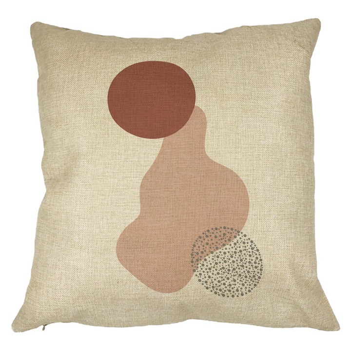 Absztrakt dekoratív párna, 40x40 cm, levehető huzat, fújtató