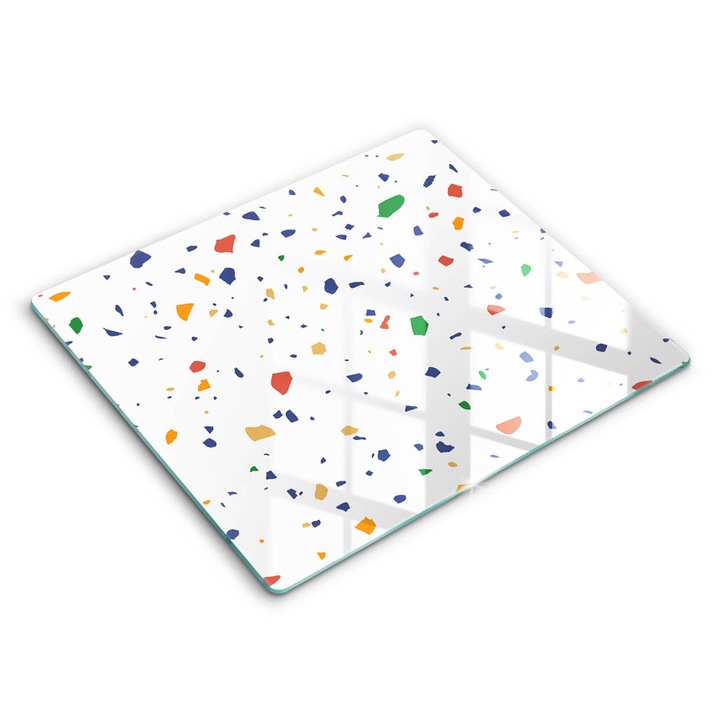 Dekoratív üveg, Wallfluent, Színes kőedény, Fehér, 60x52 cm