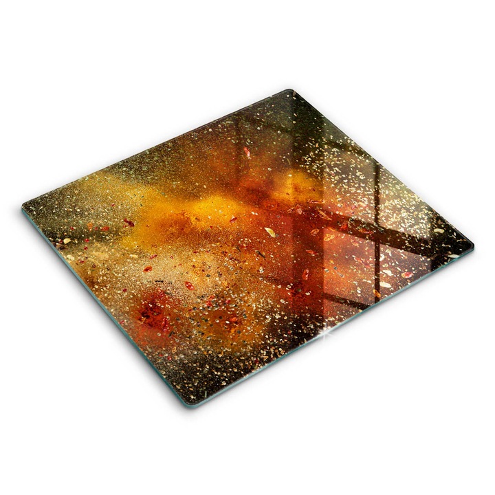 Dekoratív üveg, Wallfluent, Színes fűszerek, Narancssárga, 60x52 cm