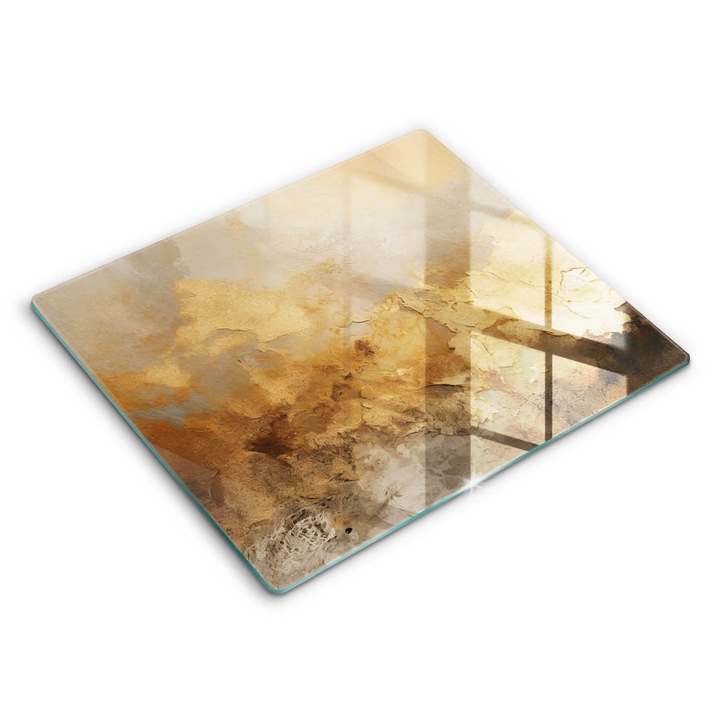 Dekoratív üveg, Wallfluent, Gazdag textúra, Aranyszín, 60x52 cm