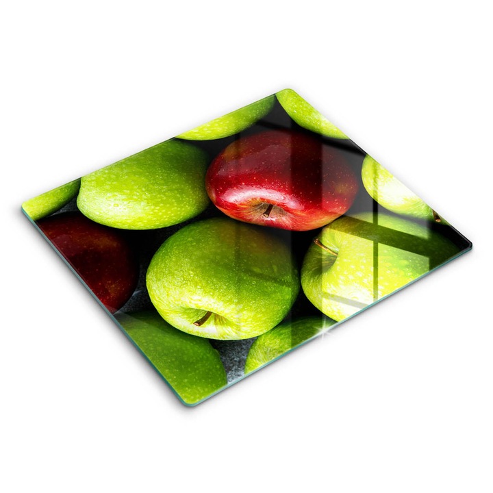 Dekoratív üveg, Wallfluent, Lédús alma, Zöld, 60x52 cm