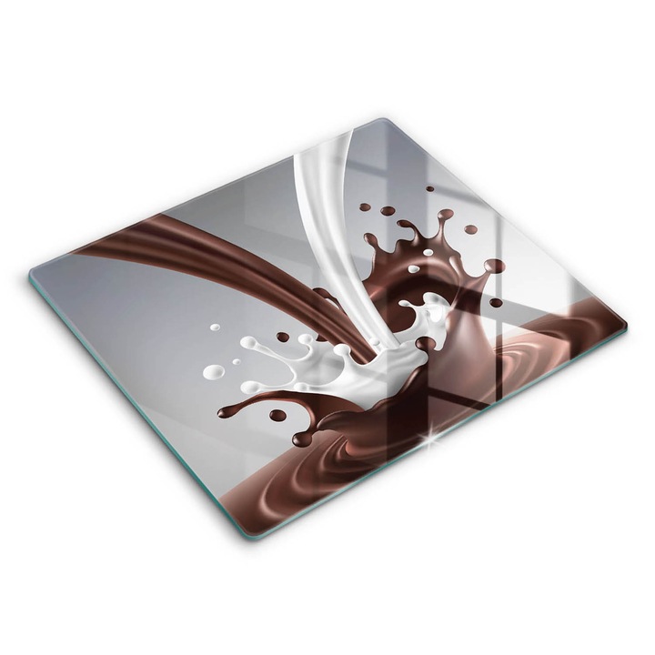 Dekoratív üveg, Wallfluent, Tej és csokoládé, Barna, 60x52 cm