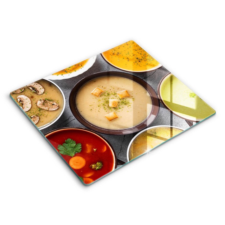 Dekoratív üveg, Wallfluent, Színes levesek, Sokszínű, 60x52 cm