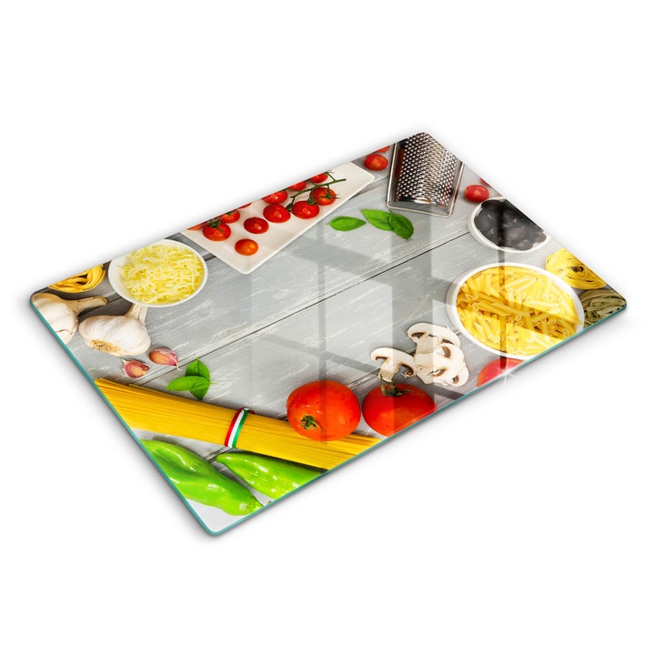 Dekoratív üveg, Wallfluent, Konyhai étel, Szürke, 80x52 cm