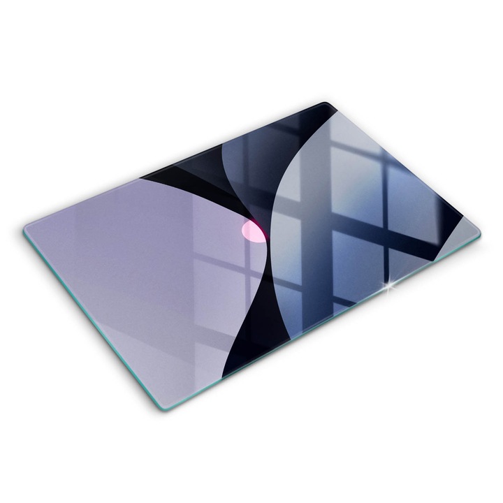 Dekoratív üveg, Wallfluent, Absztrakt formák, Lila, 80x52 cm