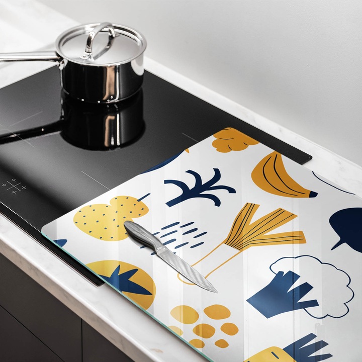 Dekoratív üveg, Wallfluent, Élelmiszer illusztráció, Fehér, 80x52 cm