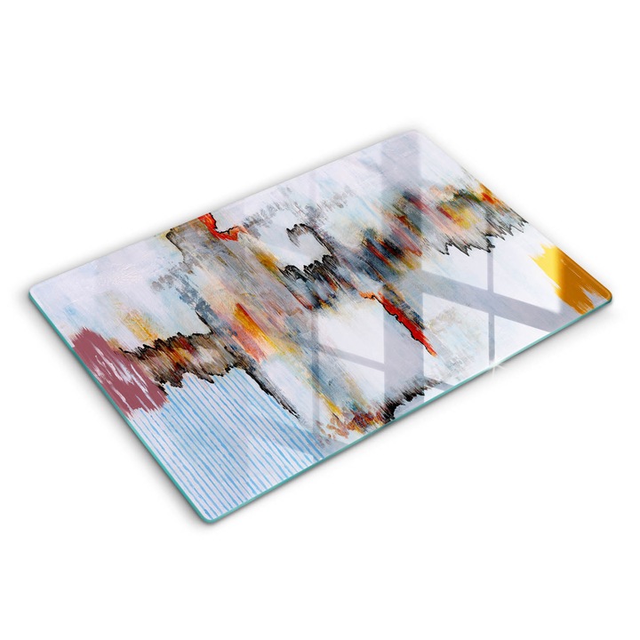 Dekoratív üveg, Wallfluent, Absztrakciós festékek, Szürke, 80x52 cm