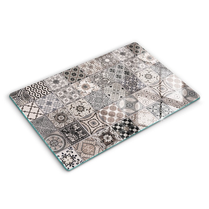 Dekoratív üveg, Wallfluent, Dekoratív csempe, Szürke, 80x52 cm