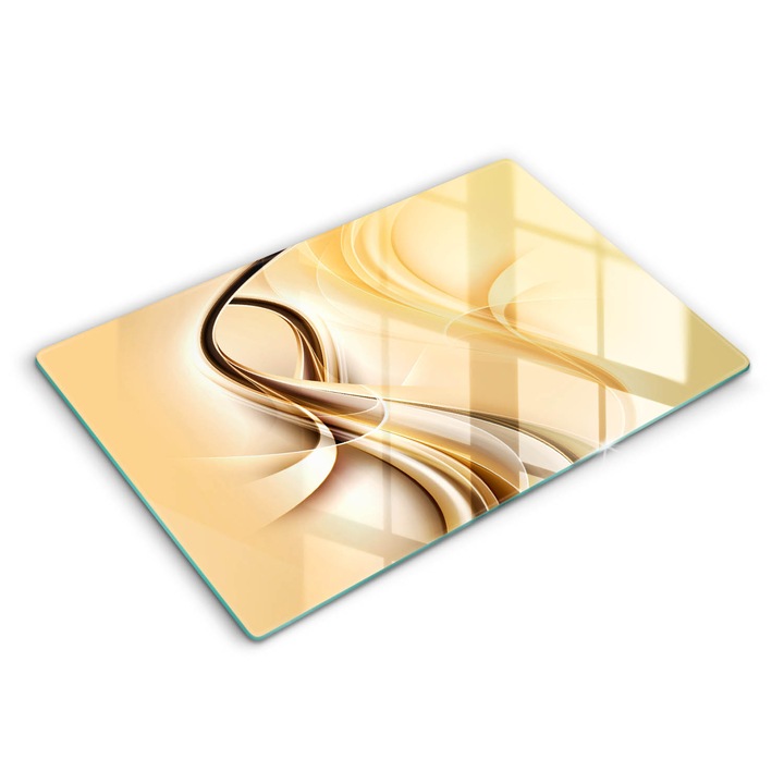 Dekoratív üveg, Wallfluent, Füst absztrakció, Sárga, 80x52 cm