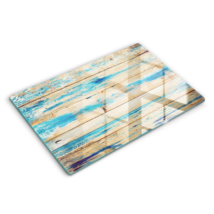 Dekoratív üveg, Wallfluent, Retro fa táblák, Bézs, 80x52 cm