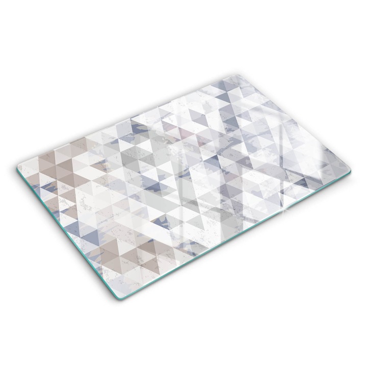 Dekoratív üveg, Wallfluent, Háromszög minta, Szürke, 80x52 cm