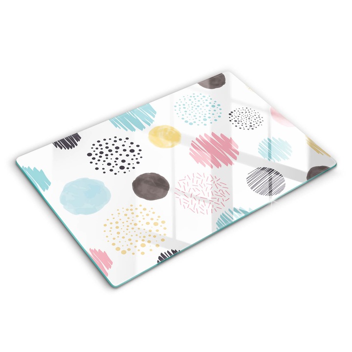 Dekoratív üveg, Wallfluent, Festett formák, Sokszínű, 80x52 cm