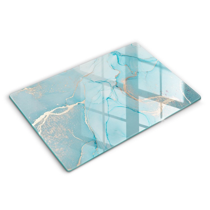 Dekoratív üveg, Wallfluent, Kő absztrakció, Kék, 80x52 cm