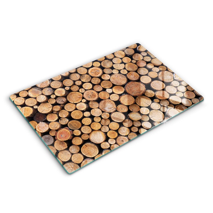 Dekoratív üveg, Wallfluent, Fatörzsek, Barna, 80x52 cm