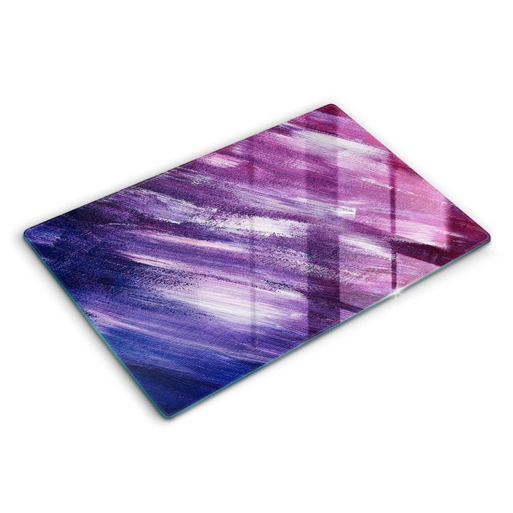 Dekoratív üveg, Wallfluent, Festék absztrakció, Lila, 80x52 cm