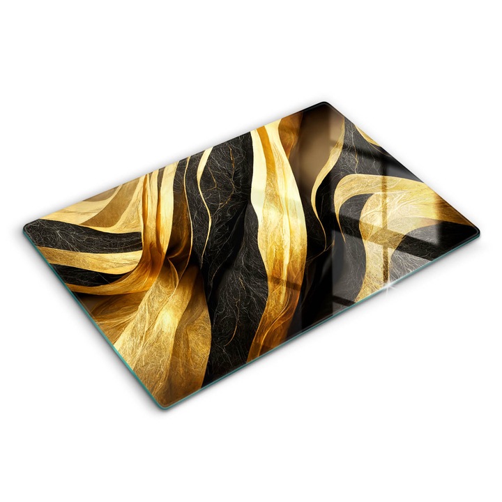 Dekoratív üveg, Wallfluent, Elegáns absztrakció, Aranyszín, 80x52 cm